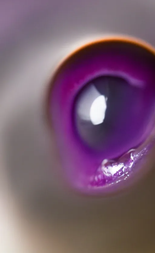 Prompt: macro shot, close-up of a purple squid eye, intricate iris, ultrarealistic, highly detailed