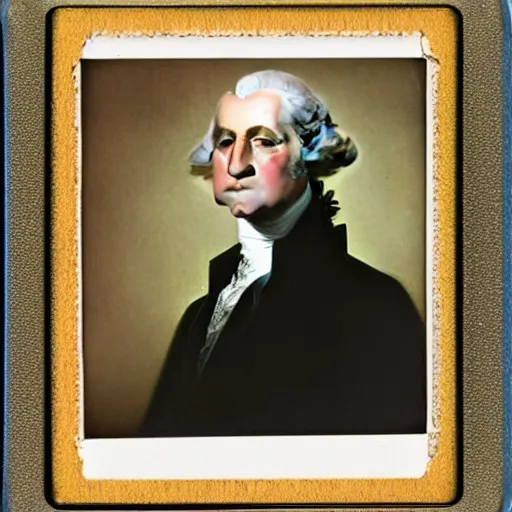 Prompt: George Washington in a polaroid photo
