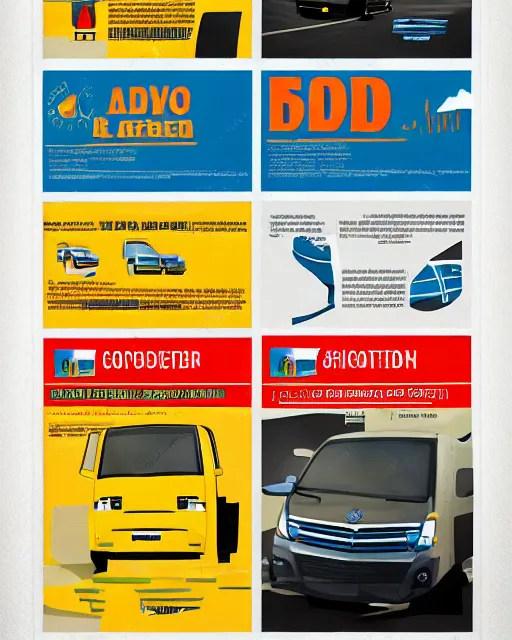 Prompt: advertisement poster for a cooperative vehicle company, modern graphic design, very detailed