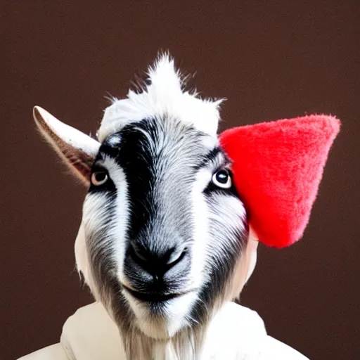 Prompt: cat in the hat as a goat