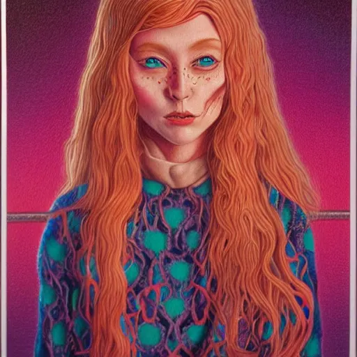 Image similar to colored pencil art on paper, pretty witch, by casey weldon, highly detailed, artstation, masterpiece, award - winning, caran d'ache luminance