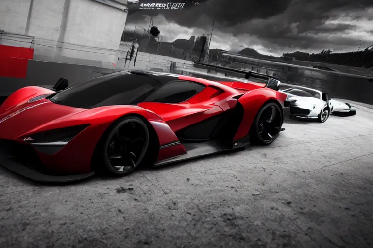 Image similar to photo wallpaper sport car gran turismo 7 forza horizon need for speed fast and furious 5 unreal engine supercar hypercar game concept car octane render, 4 khd 2 0 2 2 3 d cgi rtx style chrome reflexion global illumination ray tracing hdr arstation pixar and disney unreal