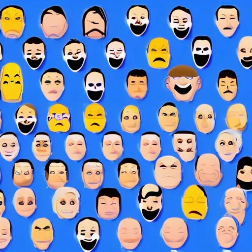 Prompt: a grid of candidates for emoji of doom