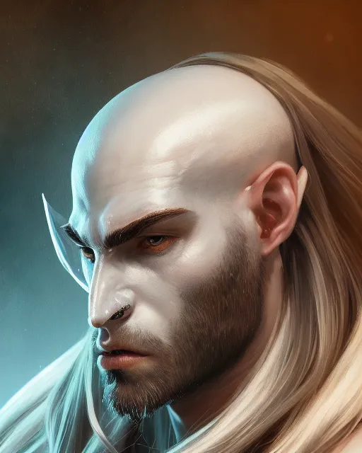 Prompt: male portrait, handsome, detailed white long hair, intricate assasin armor and face mask, by ilya kuvshinov, peter mohrbacher, greg rutkowski, ryohei hase, dramatic lighting, intricate, highly detailed, god of war, sharp focus, luminous, blender, deviant art, masterpiece, ray tracing