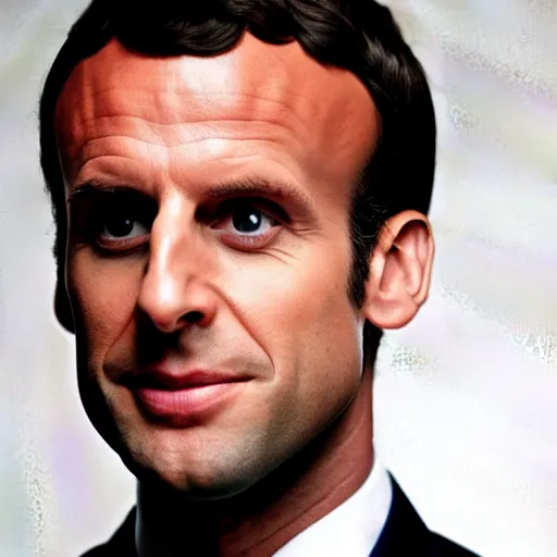 Prompt: Emmanuel Macron with a beard in American Psycho (1999)