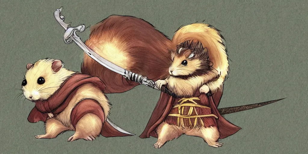 a hamster in the manga Berserk, Stable Diffusion