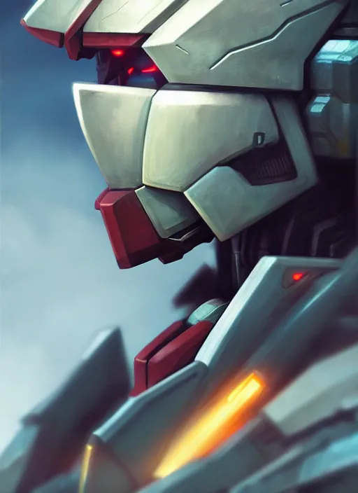 Prompt: portrait epic gundam head. highly detailed, digital painting, concept art, smooth, sharp focus, illustration, art by greg rutkowski