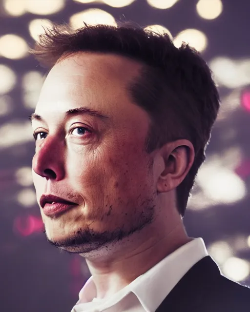 Prompt: A photo of Elon Musk , highly detailed, trending on artstation, bokeh, 90mm, f/1.4