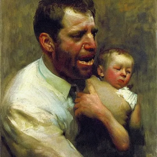 Image similar to joe biden devouring his son, by ilya repin, oil on canvas, 1 8 8 3