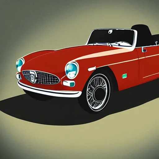 Image similar to illustration of a vintage mgb as an autobot