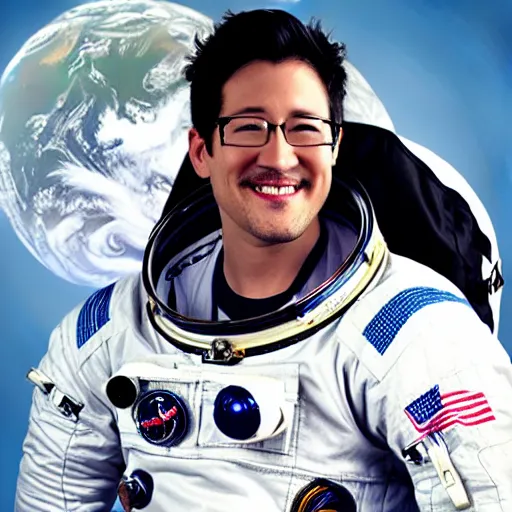 Prompt: markiplier in an astronaut suit