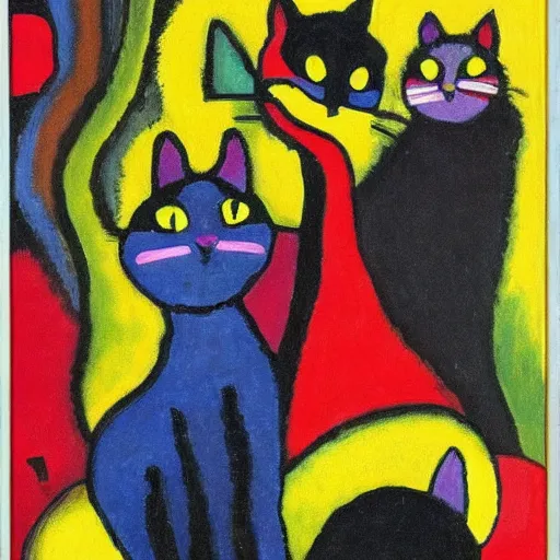 Prompt: cats by Wassily Kandinsky