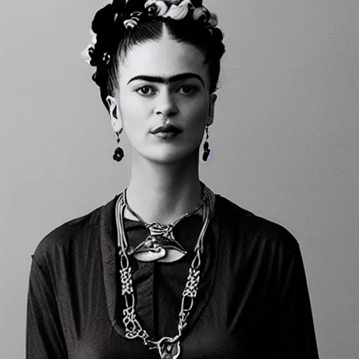 Image similar to Frida Kalho with a goatee
