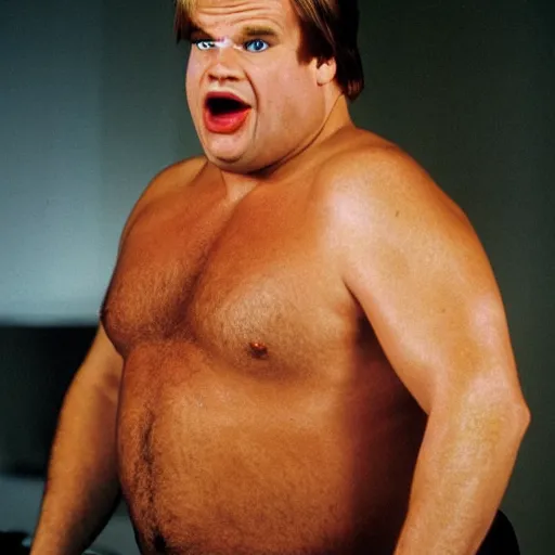 Prompt: chris farley giving you bedroom eyes