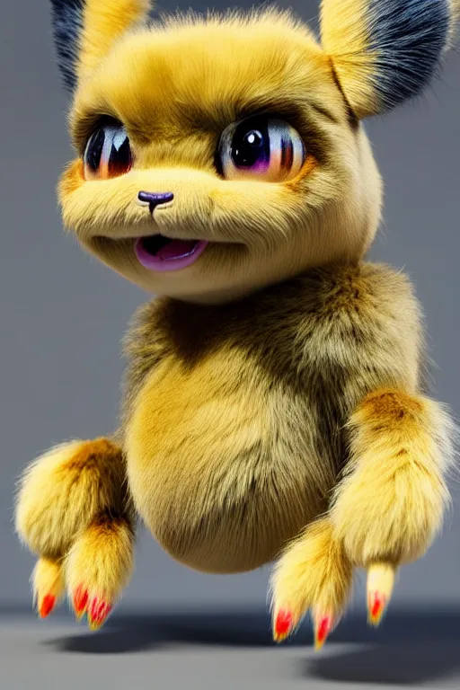 Image similar to high quality 3 d render hyperrealist very cute multicolor dotted fluffy! tarantula cat hybrid highly detailed, vray smooth, in the style of detective pikachu, hannah yata charlie immer, dramatic blue light, low angle, uhd 8 k, sharp focus