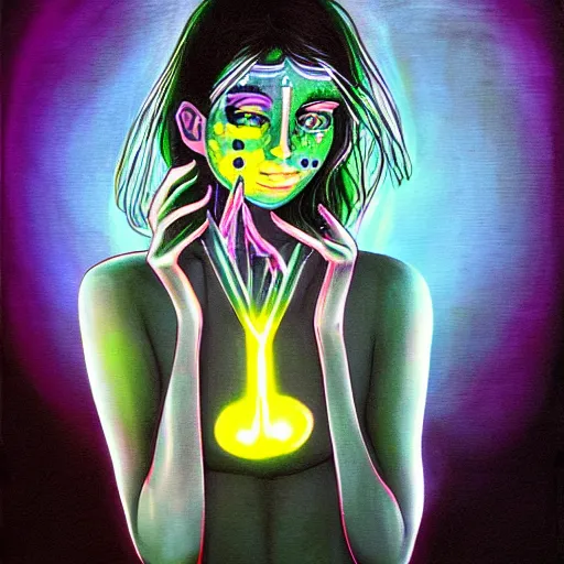 Image similar to ancient technology relic with glowing parts in the dark, by harumi hironaka