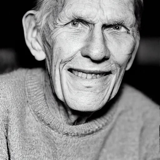 Image similar to A photograph of old Jerma985 in his eighties who looks like Jerma985 wearing a sweater in the 2010s, Jerma985, looks like Jerma985, taken in the late 2010s, taken on a 2010s Camera, realistic, hyperrealistic, very realistic, highly detailed, very detailed, extremely detailed, detailed, digital art, trending on artstation, headshot and bodyshot, detailed face, very detailed face