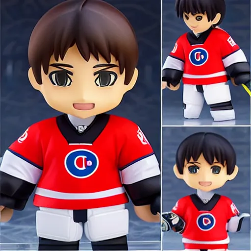 Image similar to high quality portrait flat matte painting of cute Carey Price Goaltender in the style of nendoroid and manga NARUTO, number 31 on jersey, flat anime style, thick painting, medium close-up