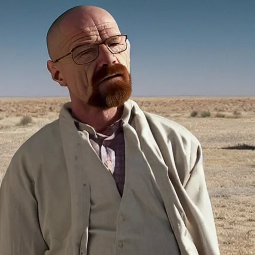 Prompt: walter white caressing his pregnant stomach