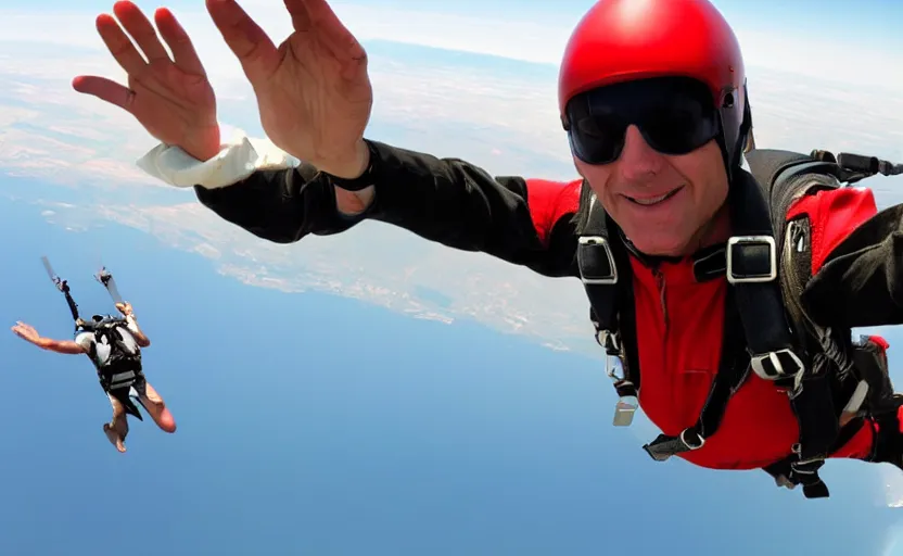 Prompt: photorealistic picture close up on a skydiver. plane in the background 8 0'style