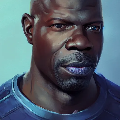 Prompt: “Portrait of Terry Alan Crews by Greg Rutkowski, young, manly, attractive, strong, older brother vibes, highly detailed portrait, scifi, digital painting, artstation, concept art, smooth, sharp foccus ilustration, Artstation HQ”