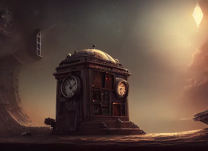 Prompt: time travel machine, future, time travel, illustration, high quality, details, intricate, atmosphere, highly detailed, matte painting, cinematic, digital painting, deviantart, concept art