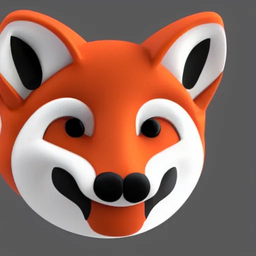 Prompt: matte colored 🦊 fox emoji made of clay, 3D render, perspective white background