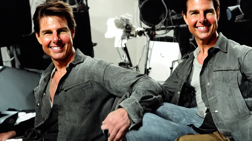 Image similar to A studio photo of Tom Cruise; the most beautiful photo in the world
