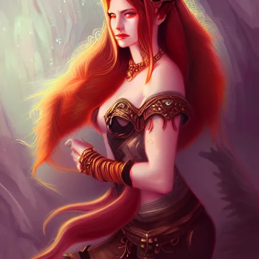 Image similar to fantasy portrait of fox Women, by ross tran