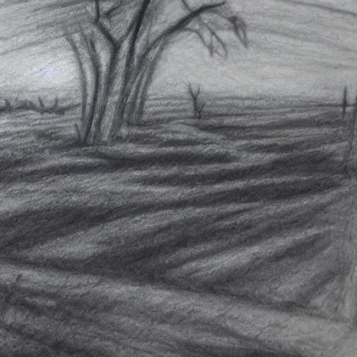 Prompt: charcoal sketch of no mans land