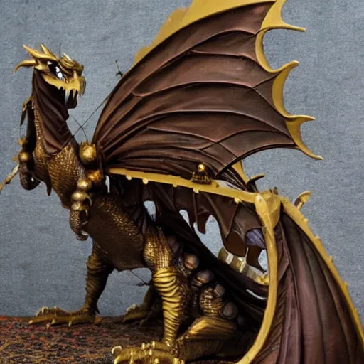 Image similar to steampunk dragon that transforms into a castle