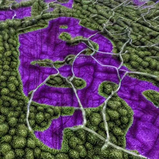 Image similar to magic purple corruption taint eldritch kudzu spreads across abandoned city