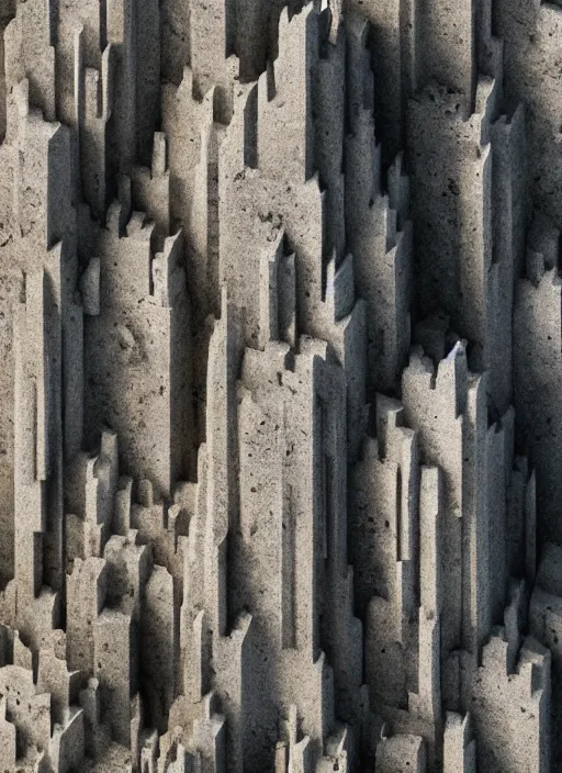 Image similar to a highly detailed brutalist concrete buidling carved into a rock face mountain, fog, mist, brutalist architecture, gothic, art deco, hyperrealism, highly detailed, intricate, cinematic, symmetrical and centered, front facing camera, cinematic, epic lighting, octane nvidia omniverse render in 4 k by james gurney, greg rutkowski, artstation
