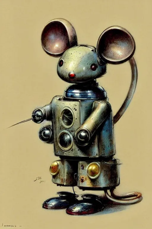 Image similar to ( ( ( ( ( 1 9 5 0 s retro robot mouse. muted colors. ) ) ) ) ) by jean - baptiste monge!!!!!!!!!!!!!!!!!!!!!!!!!!!!!!