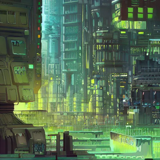 Prompt: futuristic city with a lot of plants, no worries in the world, happy place, gradually becoming darker and more depressing game concept art, plattformer background image 2 d