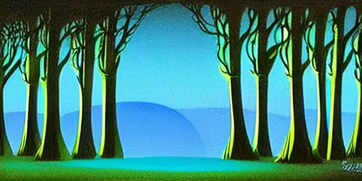 Prompt: night landscape, magical realism, storybook realism, fantasy, by eyvind earle