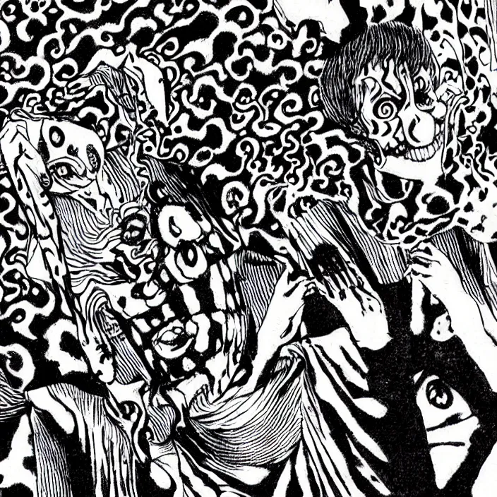 Image similar to Junji Ito manga artwork