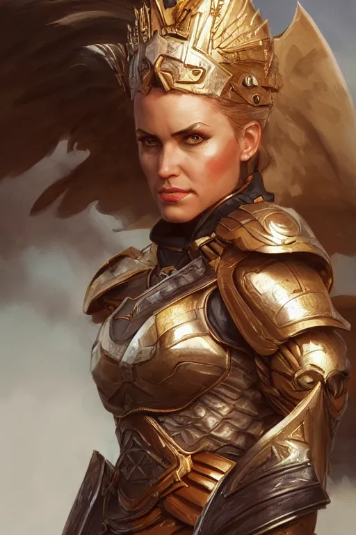 Image similar to amazon valkyrie athena, d & d, fantasy, portrait, highly detailed, headshot, digital painting, trending on artstation, concept art, sharp focus, illustration, art by artgerm and greg rutkowski and magali villeneuve