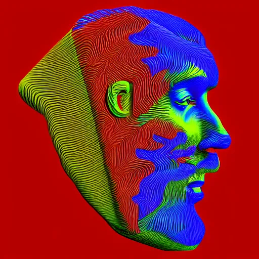 Prompt: Philosophical abstract art! Profile picture. Digital art. 8k resolution. Man made out of hyperbolic functions!