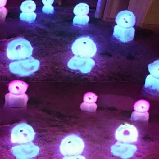 Image similar to glowing puppies having fun