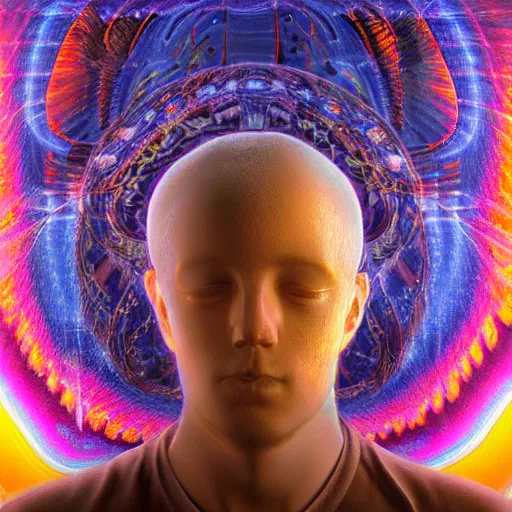 Prompt: portrait ultra dimensional lightining entity, accidentally tripping on dmt and acid, psychedelic experience, overwhelming psychosis of self realization and burning awakening, ultra high definition, unreal engine 5, hyperrealism, masterpiece composition, by barclay shaw 8 k photorealistic