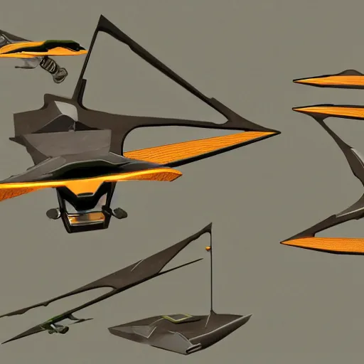 Prompt: a hang glider designed for an upcoming game for halo concept art - n 3