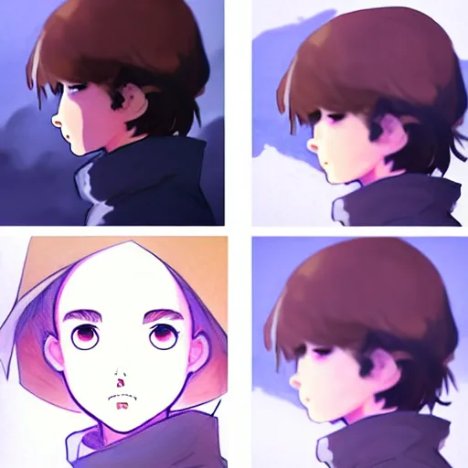 Image similar to beautiful boyish natalie portman 3 / 4 nose sketches overlay gapmoe yandere grimdark, trending on pixiv fanbox, painted by greg rutkowski makoto shinkai takashi takeuchi studio ghibli, akihiko yoshida