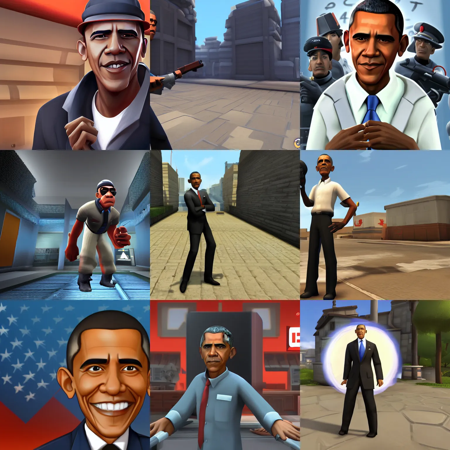 Prompt: barack obama in team fortress 2, screenshot, high resolution, 4 k