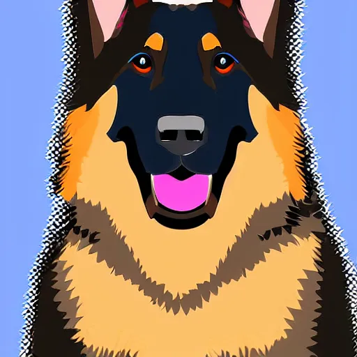 Image similar to German Shepherd wearing a tuxedo, Digital Art