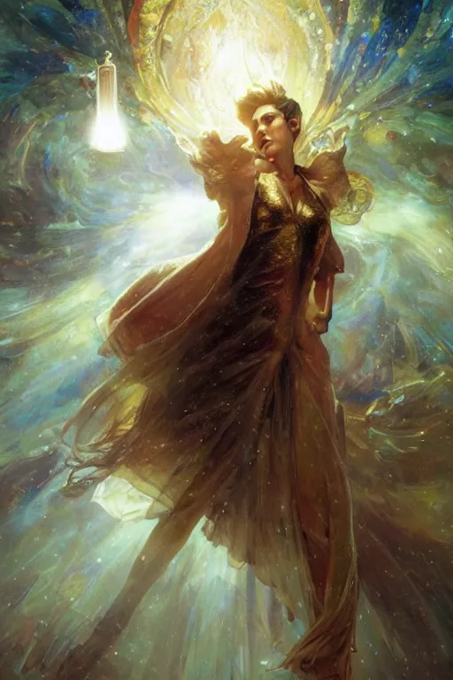 Image similar to amanda palmer as doctor who, radiant light, caustics, heroic, bright iridescent light, by gaston bussiere, bayard wu, greg rutkowski, maxim verehin bloom dramatic lighting