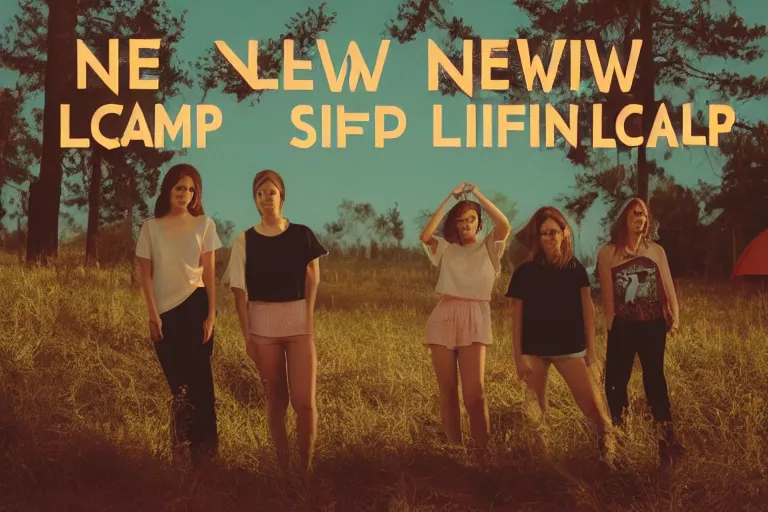 Image similar to new glowing camp life album cover, film, gradient