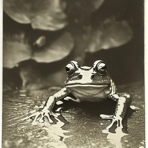 Image similar to Victorian Photograph of a frog in a swamp