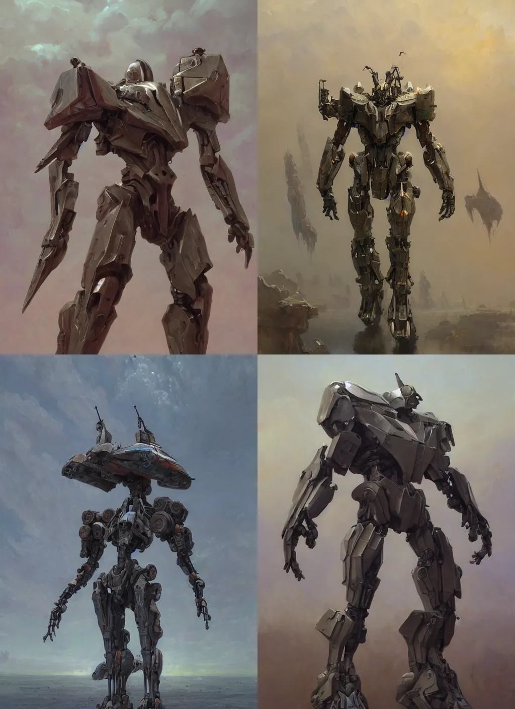 Prompt: concept art of a Cybertronian (F 16) mech Full body, highly detailed, symbolic , artstation, Oil on Canvas by WLOP and Ilya Repin and Artem Chebokha and Wayne Barlowe and Greg Rutkowski and Zdislav Beksinski, two legs two arms one head, heroic proportions figure, impressionist, symbolist