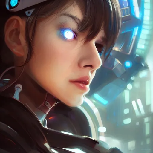 Prompt: A portrait of a cybernetic gamer girl. , trending on artstation, digital art, by Stanley Artgerm Lau, WLOP, Rossdraws, James Jean, Andrei Riabovitchev, Marc Simonetti, Yoshitaka Amano